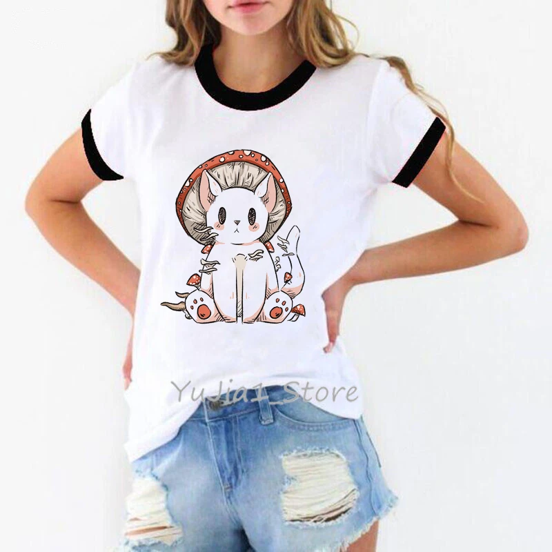 

Посмотрите, что у вас есть футболка с принтом в виде маленьких грибов, женская одежда 2022, забавная футболка, женская рубашка в стиле Харадзюк...