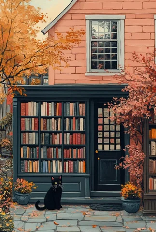 Картина на холсте "Винтажная книжная лавка"