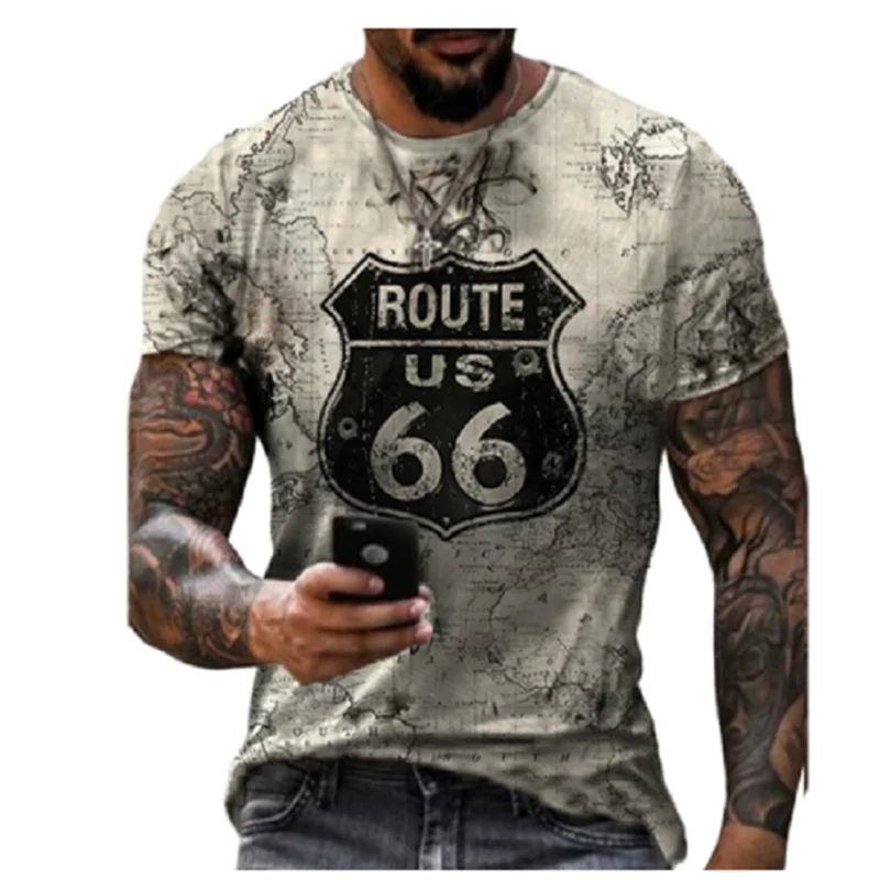 

Camiseta con estampado de letras para hombre, camisa de manga corta con cuello redondo, Estilo Vintage, de moda, talla grande, p