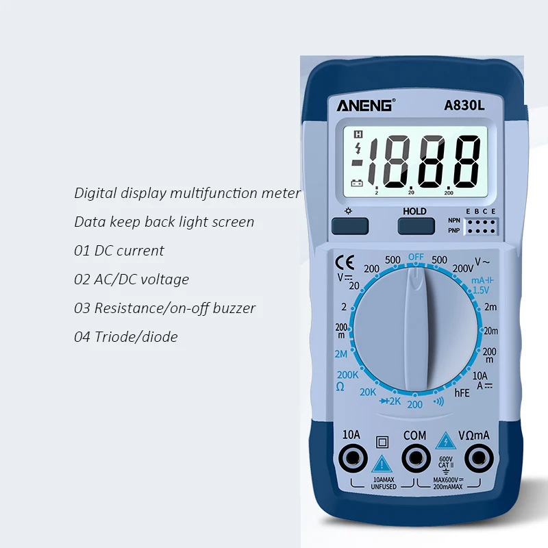 

1 шт., цифровой мультиметр с ЖК-дисплеем