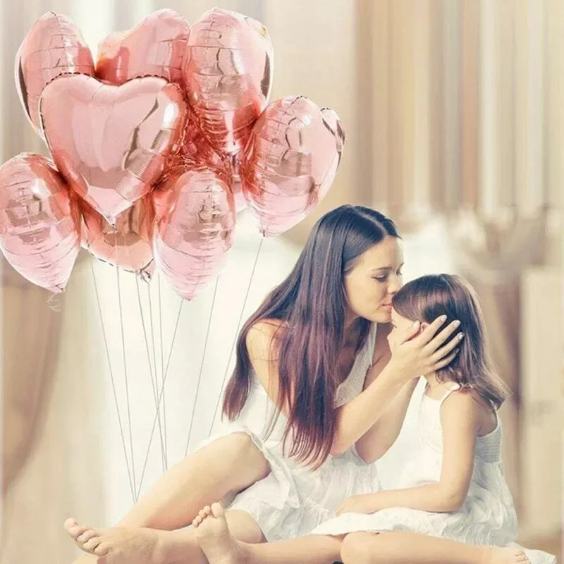 

10pcs Multi Rose Gold Heart Foil Balloons Helium Balloon Kids Birthday Party Decorations Wedding Balloons Baby Shower Supplies