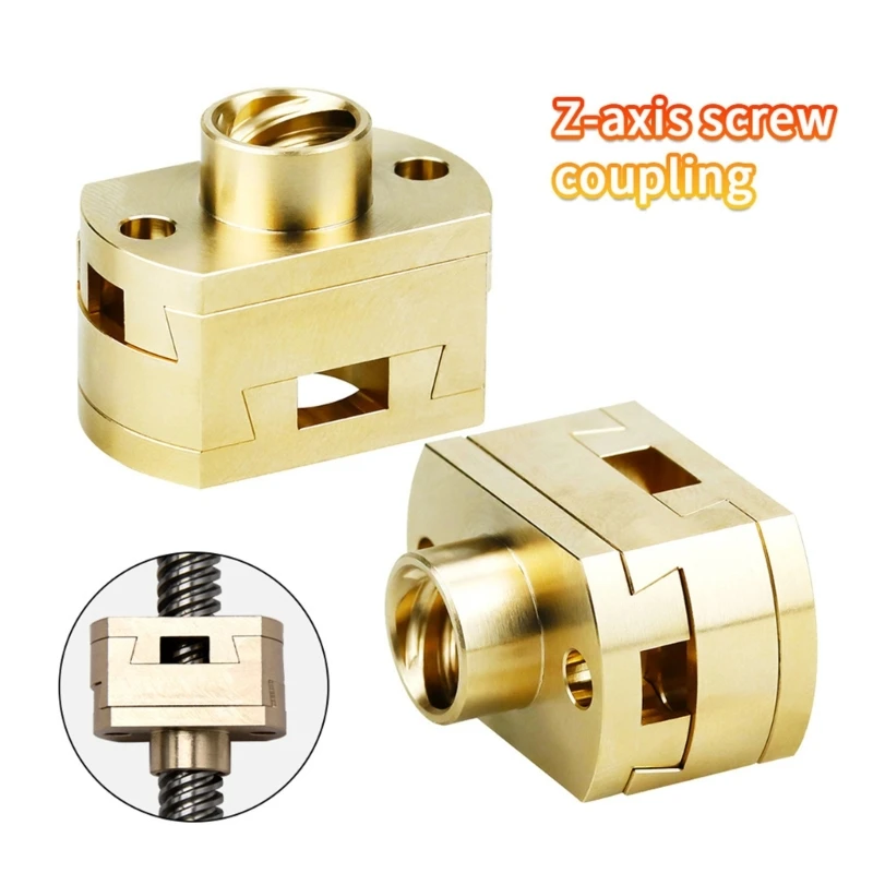 

Oldham Coupling Brass Nut Coupler Upgraded for CR10 S4S5 Ender3 Pro V2 3D Printers Z-axis 8mm Lead Screw Hotbed F19E