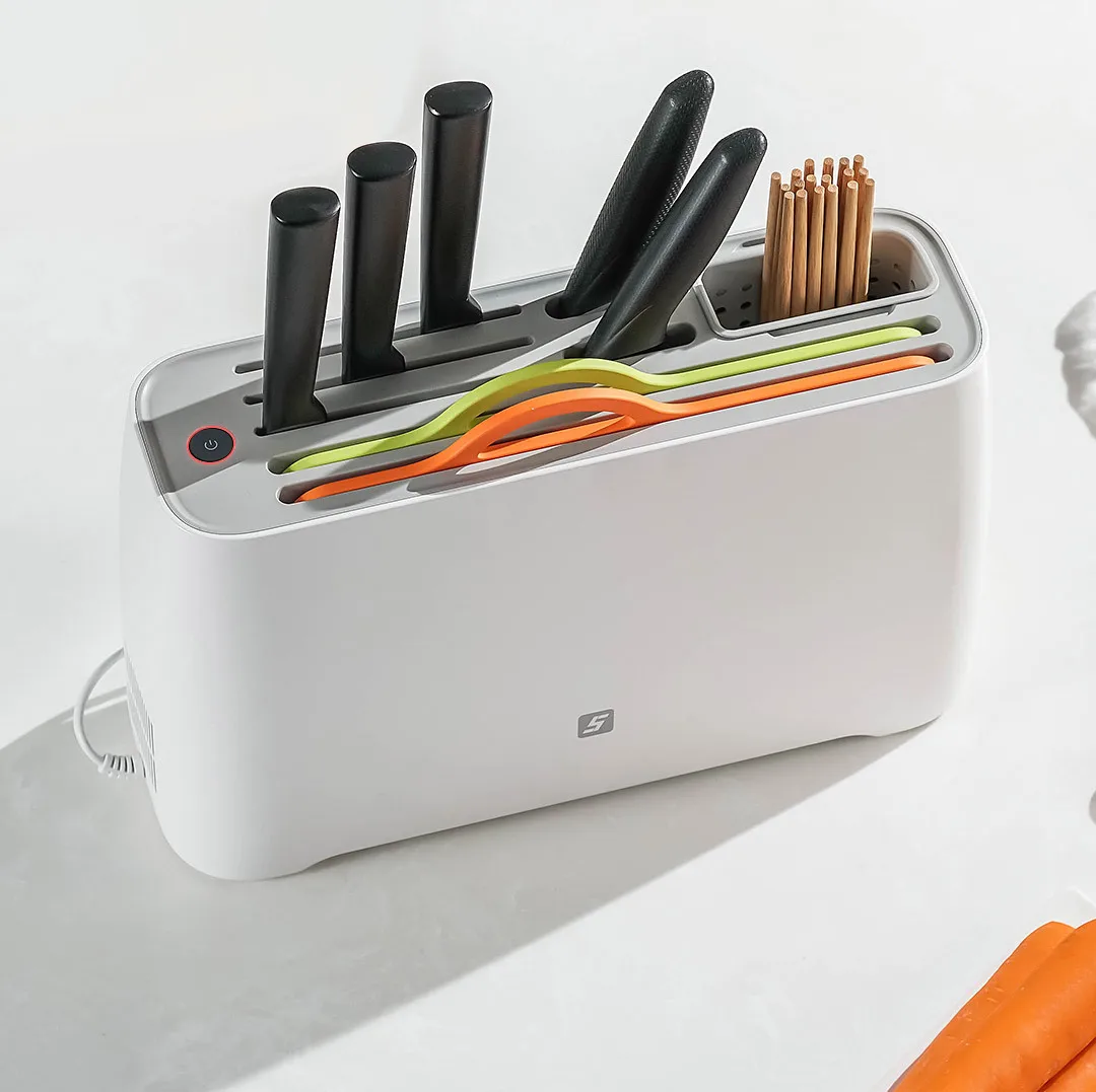 Машина для сушки и дезинфекции ножей XiaoMi с интеллектуальной УФ-стерилизацией, домашняя стойка Mija APP без мертвых углов антибактериальная.