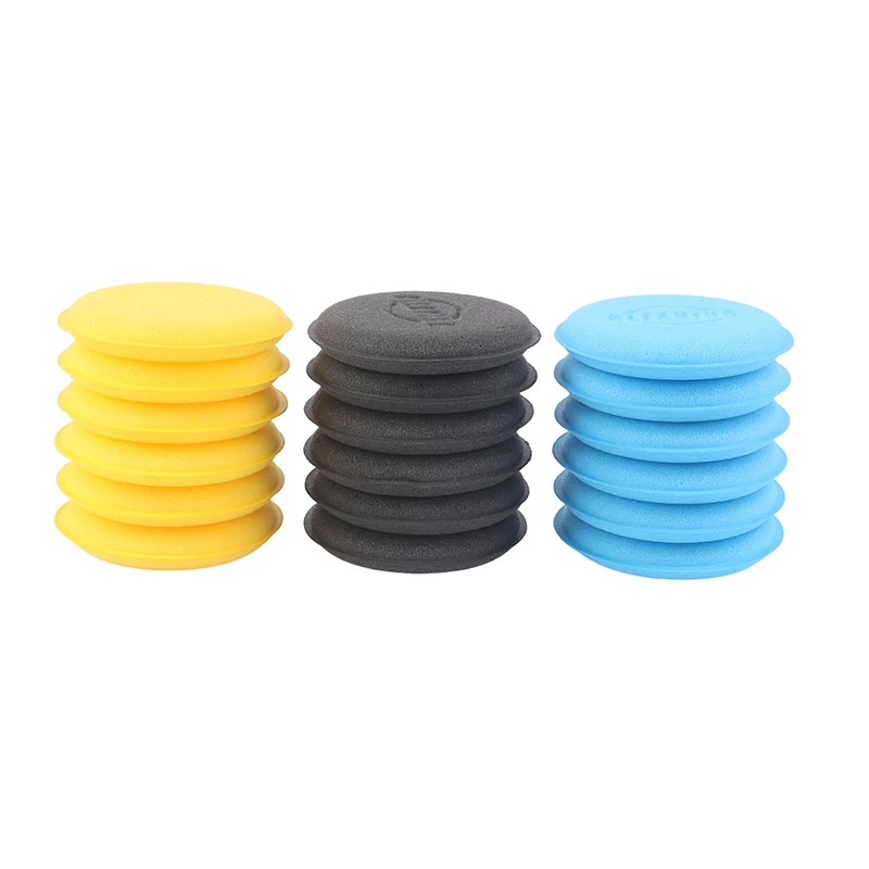 

6Pcs Car Round Waxing Polish Sponges High Density Foam Applicator Pads Curing And Polishing Sponges Car Detailing Tools Car Wash