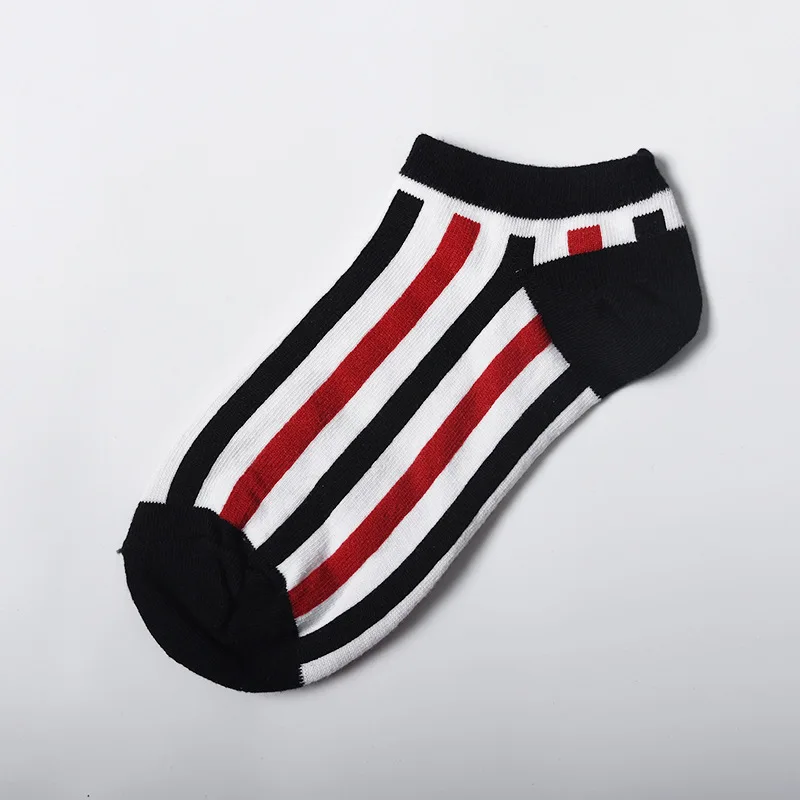 Spring And Summer Leisure Sports Cotton Boat Socks For Men And Women Vertical Terms Couple Low Top Short Mouth Antibacterial