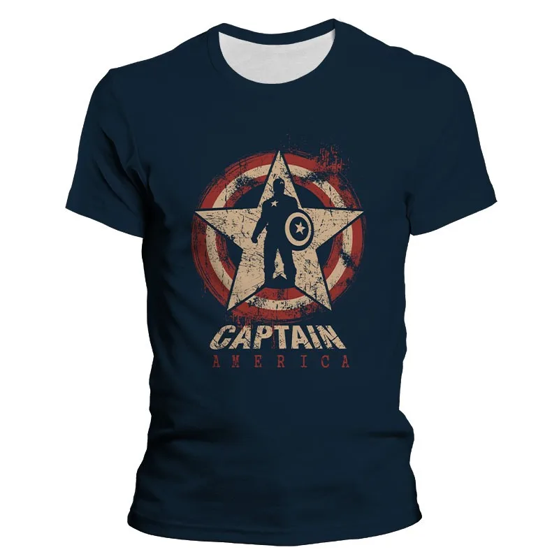 

Marvel Captain America Cartoon 3D Printing Harajuku Style Men's T-Shirt Men's T-Shirt Loose T-Shirt