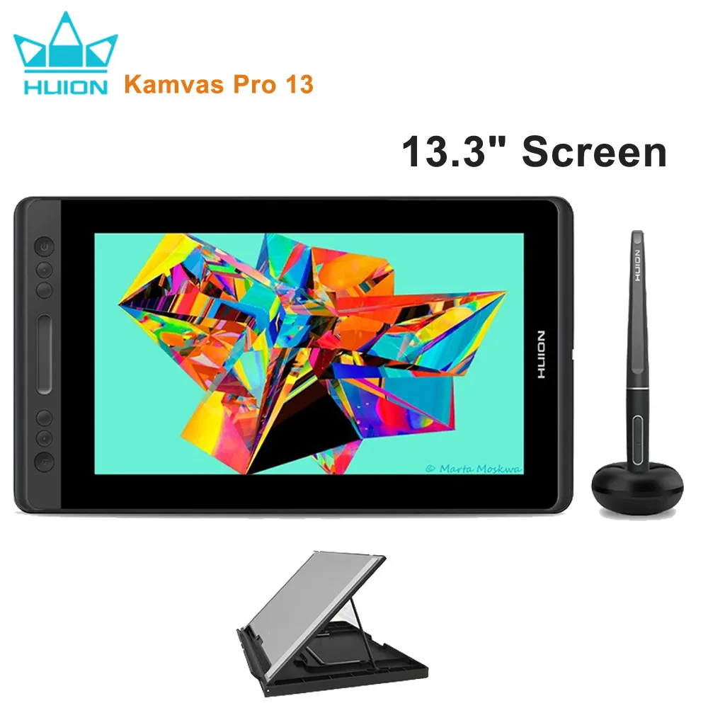 HUION KAMVAS Pro 13 GT-133 Pen Display Digital Graphic Tablet Monitor Battery-Free 8192 levels Pen Drawing Monitor Tilt Function