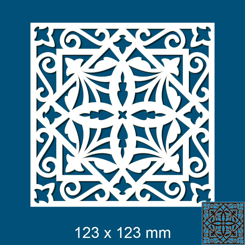 Cutting Dies Square Lace New Metal Stencils DIY Scrap Booking Paper Cards Making Decoration 123*123mm