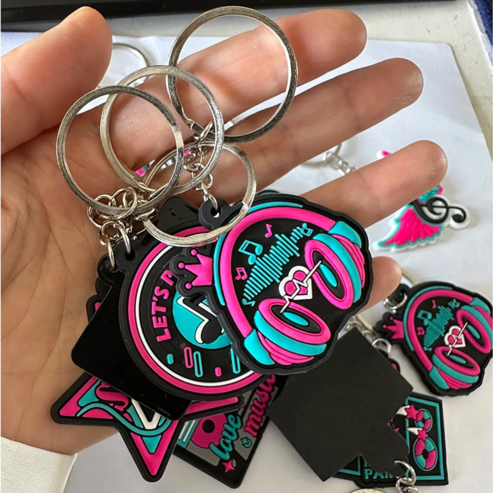 24 шт. силиконовые брелки в виде музыкальной ноты стиле 80-х и 90-х годов