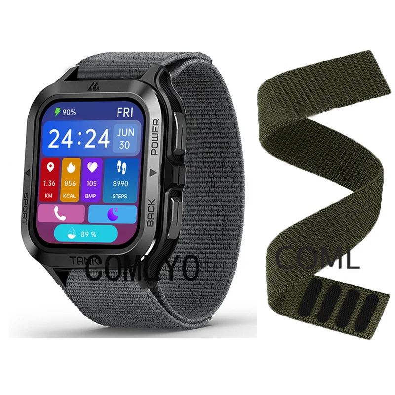 

NEW Watchband For KOSPET TANK M2 Ultra Strap Nylon Watch Band Hook&Look Soft Belt