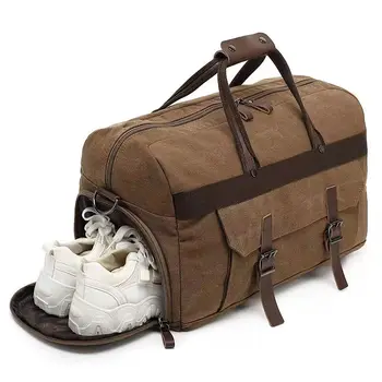 Vintage Large-capacity Multi-pocket Crossbody Travel Long-distance Canvas Luggage Bag Men's Handbag 1