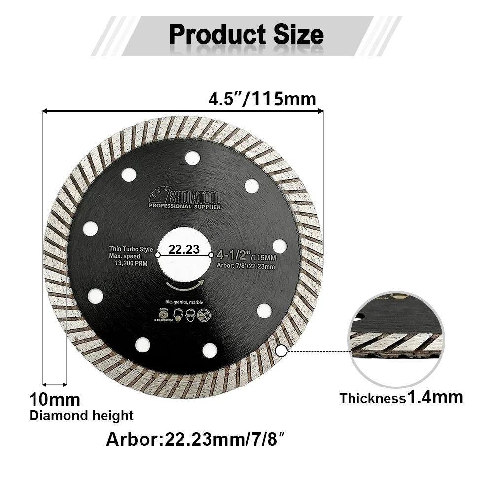 

SHDIATOOL Алмазные диски для резки плитки 105/115/125 мм