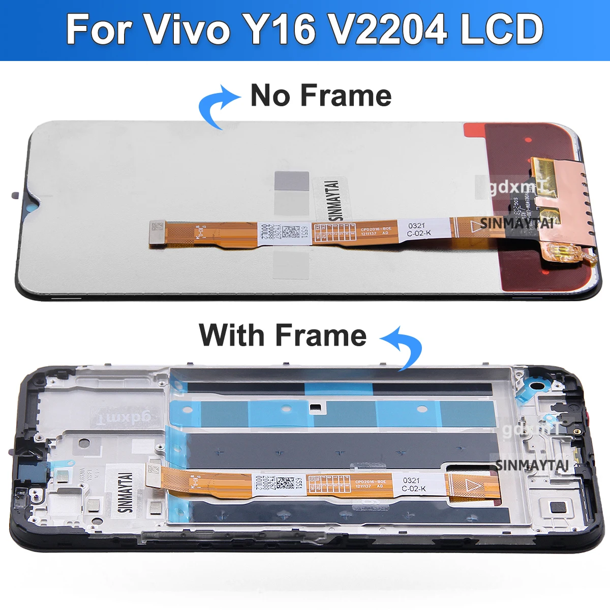 Высококачественный Дисплей для Vivo Y16 ЖК-дисплей с рамкой V2204 V2214 Ремонт ЖК-дисплея