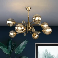 retro nordic led glass ball chandelier for living room bedroom dining room kitchen chandelier e14 black glass ball light