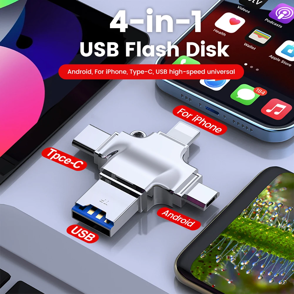 

4 в 1, адаптер OTG для передачи данных