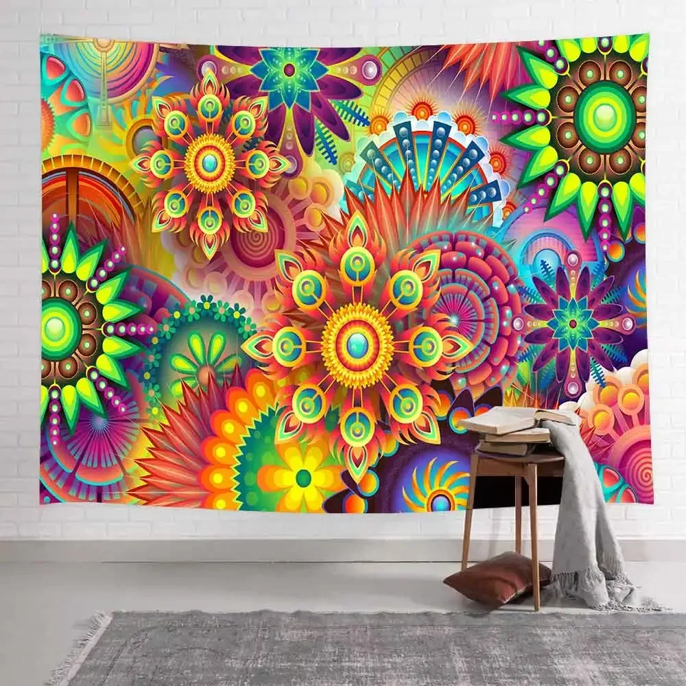 Simsant Groovy гобелен Мир и любовь в стиле бохо хиппе цветочный настенный для гостиной