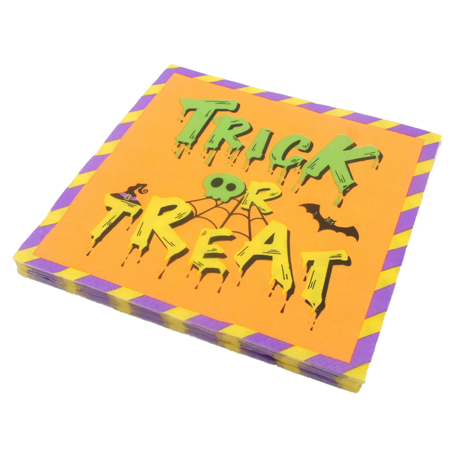 

Halloween Printed Napkins Halloween Dinner Napkins Trick Or Treat Colorful Pumpkin Bat Tissue Party Bar Decoration Tissue