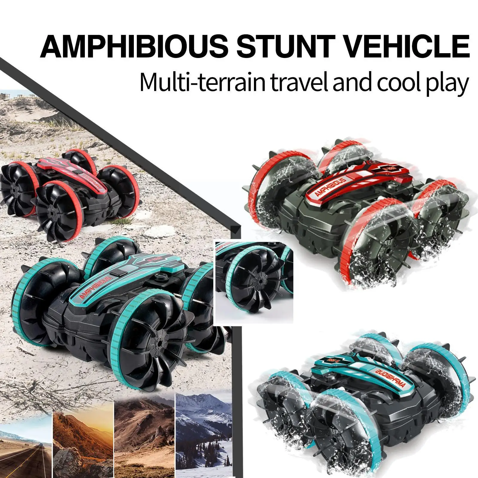 

Пляжный автомобиль с дистанционным управлением, вращение на 360 градусов, 4WD, 2,4 ГГц, амфибия, двусторонний Tumbling, Радиоуправляемый автомобиль ...