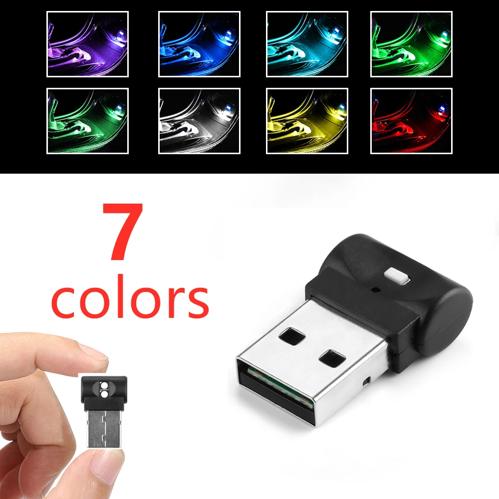 Мини-USB светодиодный автомобильный светильник интерьерный атмосферный