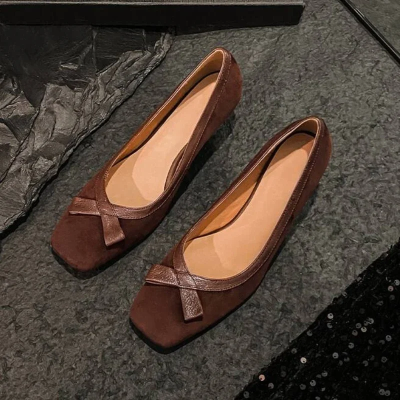 Женская обувь замшевая кожаная для женщин женские туфли-лодочки на массивном