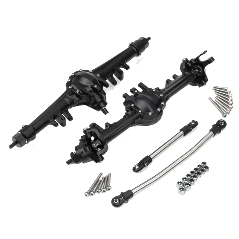 

Metal Front And Rear Portal Axle Steering Link Transmission Shaft Accessories For Axial SCX10 II AR44 RC Car Durable -Black