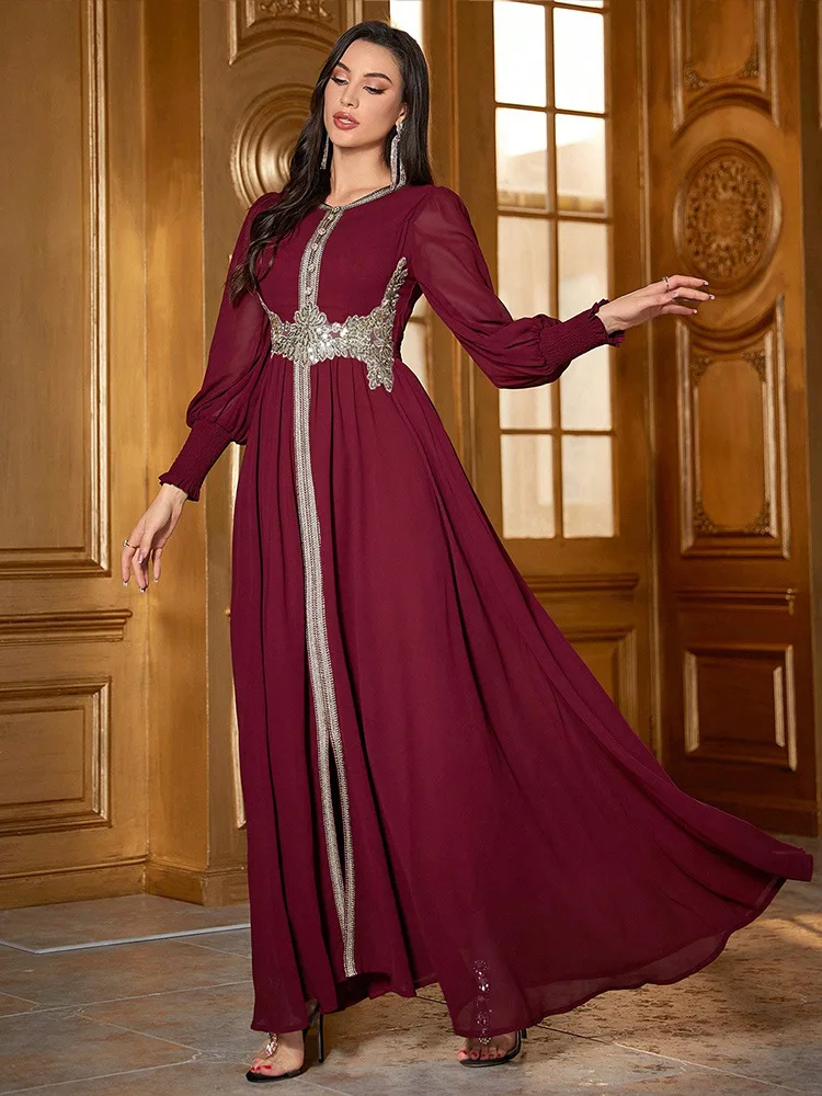 Femme Musulmane Vestidos Eid Djellaba Женское мусульманское платье макси Дубай Абая Турция Кафтан