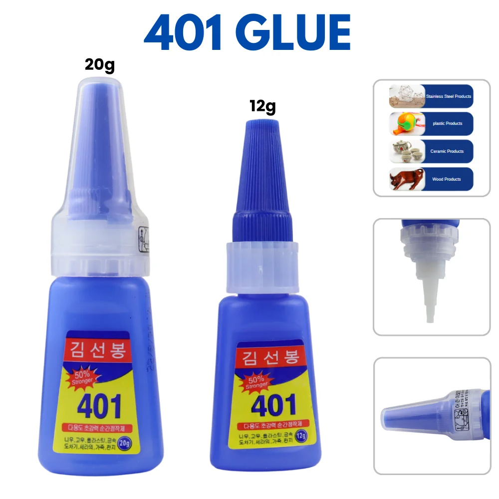 12 г/20 г 401 мгновенный клей прозрачный Быстросохнущий высокопрочный клей металлический пластик резина керамика склеивание Дерево Кожа клей