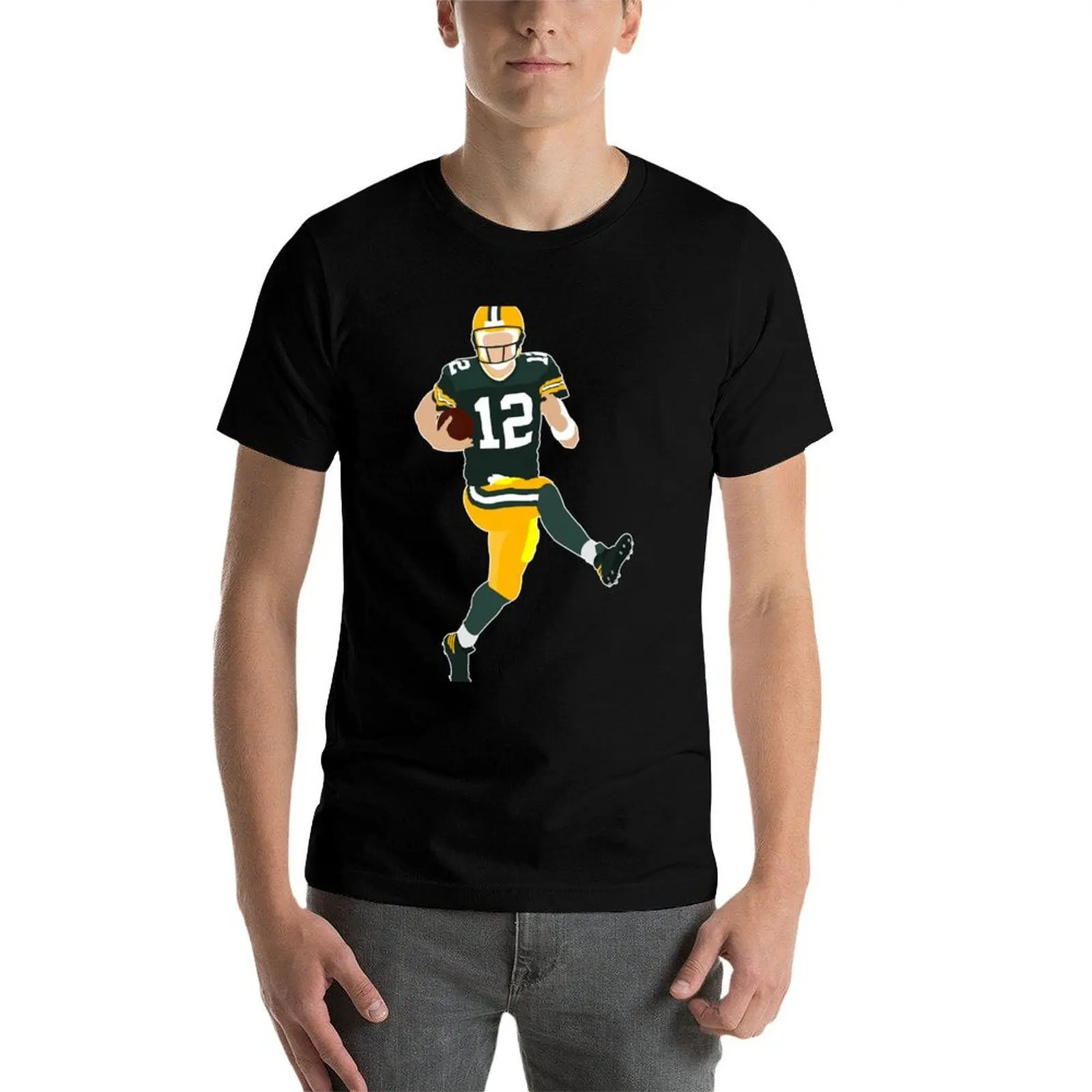Фото Футболка Green Bay Quarterback, забавные футболки с темным юмором, графические футболки для мужчин, забавные футболки, хлопковая футболка №3