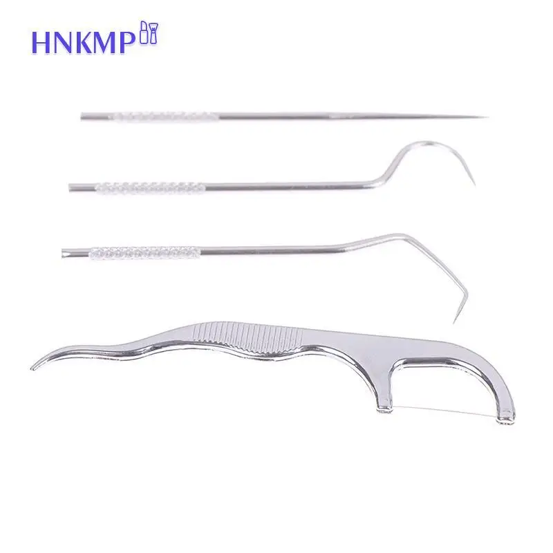 

New Toothpicks Pocket Set Stainless Steel Reusable Portable Metal Floss Tooth Picks Silver Toothpick Fruit Fork Outdoor Tools