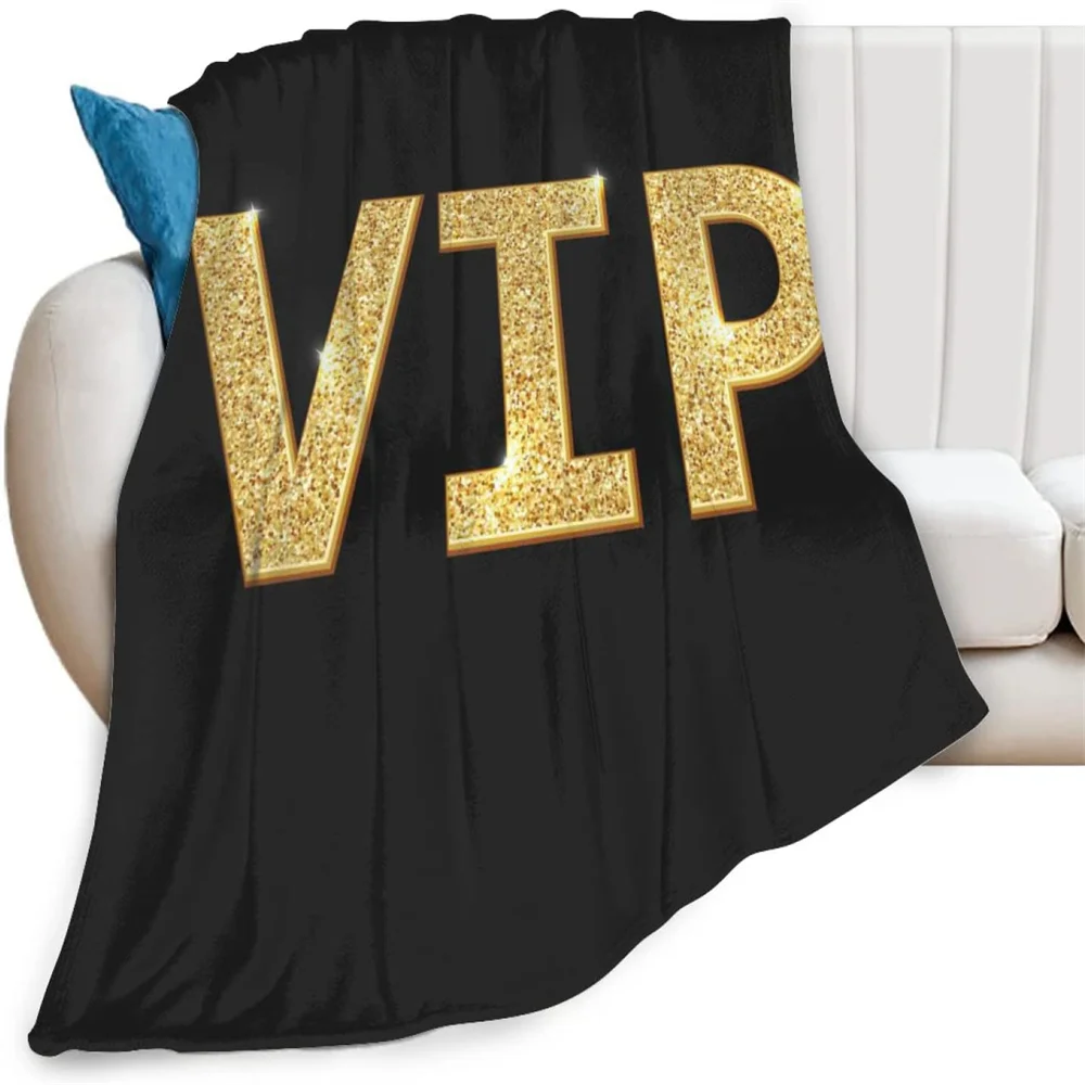 

Flannel Fleece Plush Soft Throw Blanket,Vip Black,Warm Throw Blanket for Couch Bedroom Sofa Season