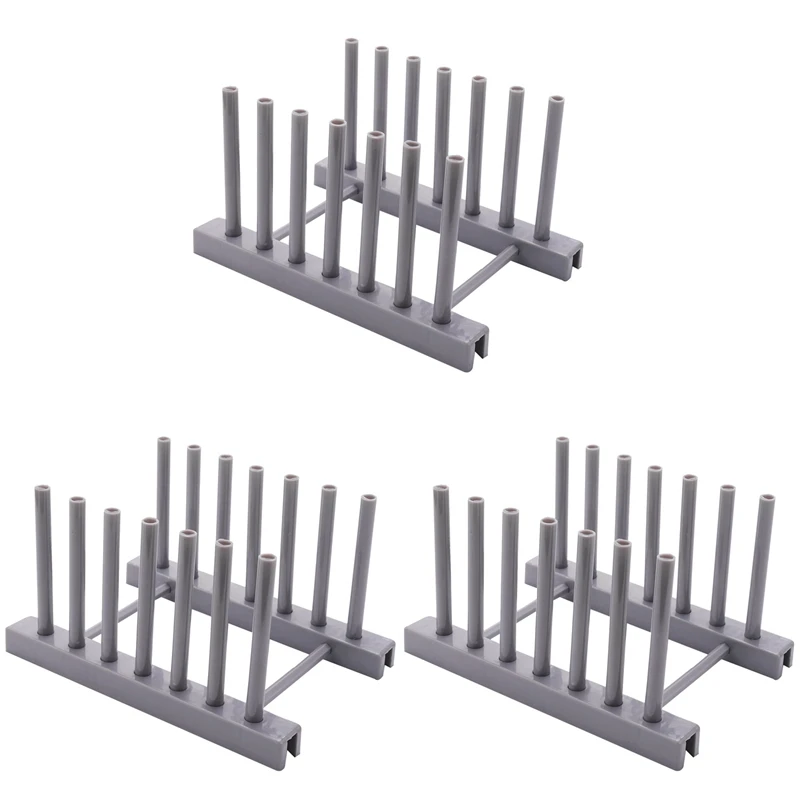 

HOT SALE 3X Kitchen Organizer Pot Lid Rack Dish Rrain Rack Spoon Holder Shelf Cutting Board Rack Pan Cover Stand Kitchen Gray