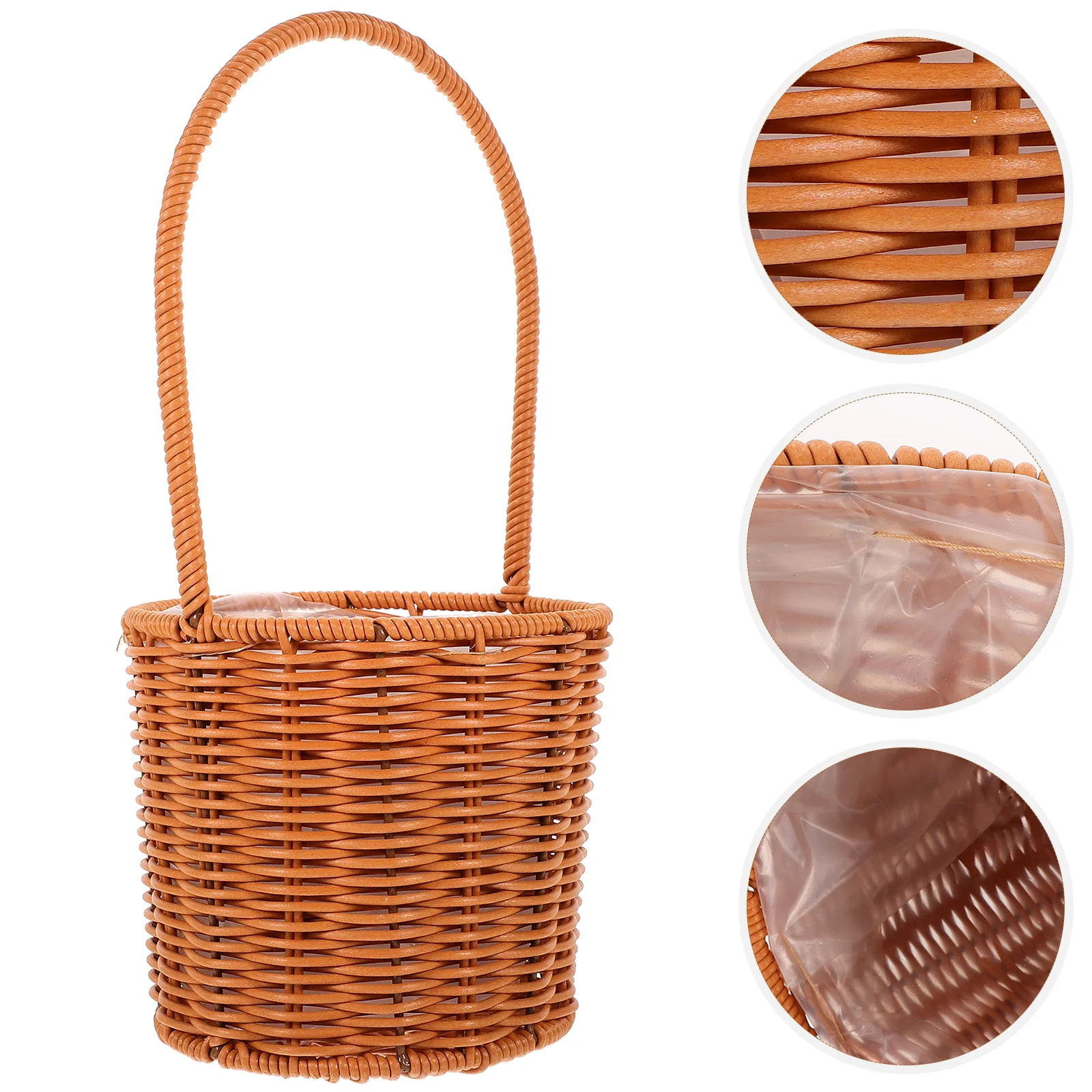 

Woven Storage Basket with Handle Wedding Flower Girl Basket Gift Storage Basket
