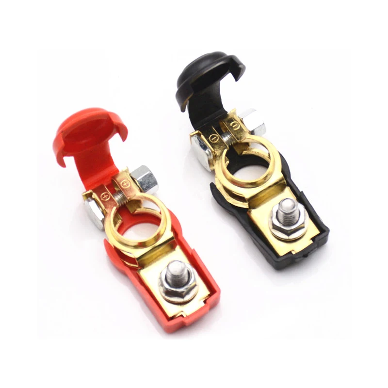 1Pair Car Red And Black Battery Pile Head Universal Negative Positive Auto Battery Cable Terminal Top Post Clamp For Cars&Truck