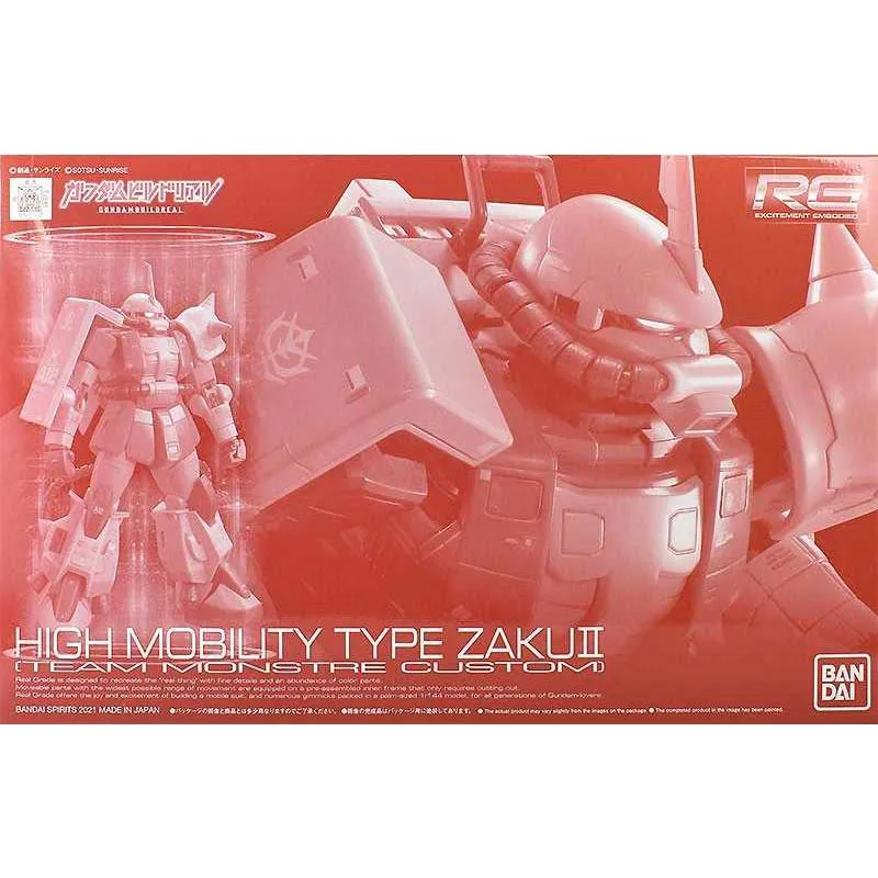 Набор для сборки модели Gundam Bandai RG PB RX-78-2 Zaku 2 Team Monstre, фигурка, конструктор Gunpla, аниме-фигурки, игрушки для мальчиков, подарок (art.: 3920da683c35b) - 3920da683c35b