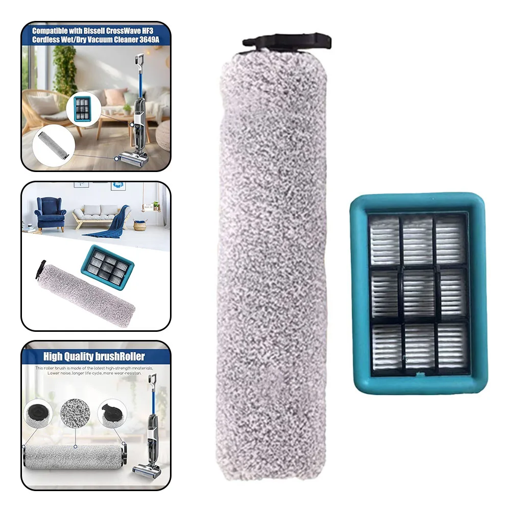 Filtro Sostitutivo Con Spazzola A Rullo Per Bissell CrossWave HF2, 3845N, 3831 - Compatibile E Facile Da Cambiare