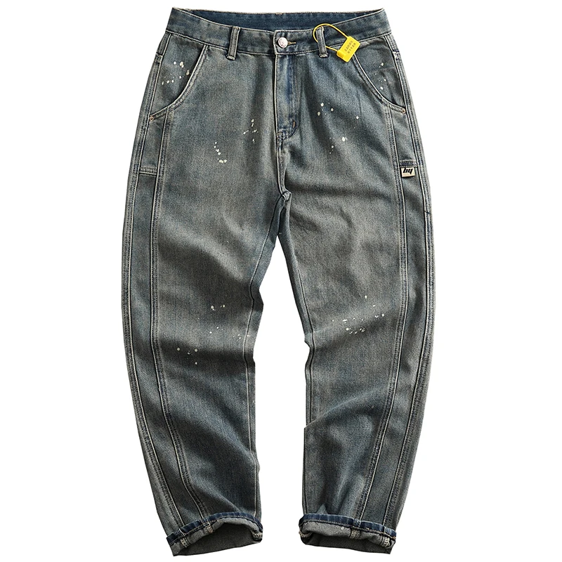 Новые модные мужские свободные повседневные Прямые зауженные брюки с