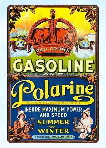 Красная корона бензиновый поляриновый металлический жестяной знак дизайн для
