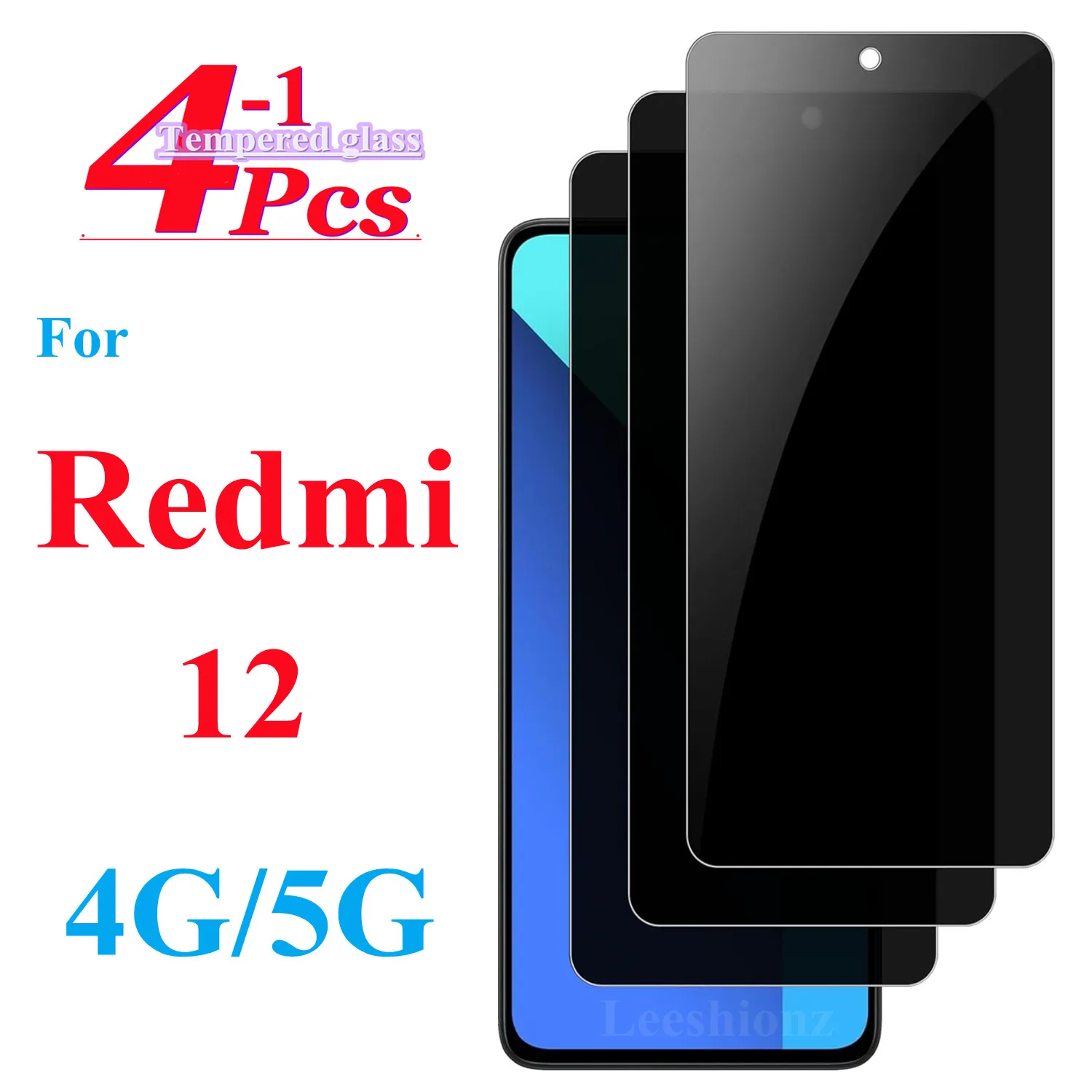 Защитная пленка из закаленного стекла для Xiaomi Redmi 12 твердость 9H без пузырьков