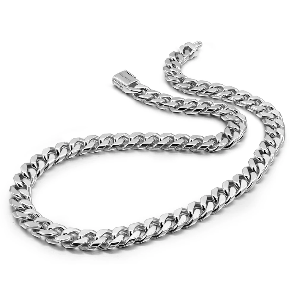 

Domineer Riding crop necklace men's S925 sterling silver platinized Cuban chain thick item fashion men's jewelry to send husband