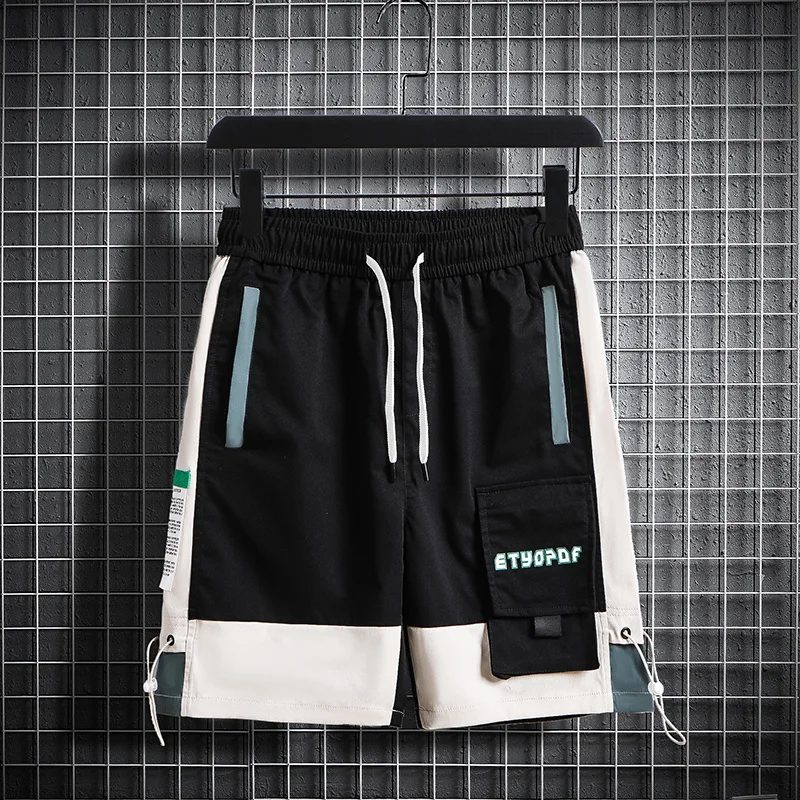 

Hip Hop Cargo Shorts For Men 2022 Summer Casual Loose Shorts Men Streetwear Fashion Patchwork Short Pants Men Joggers Sweatpants