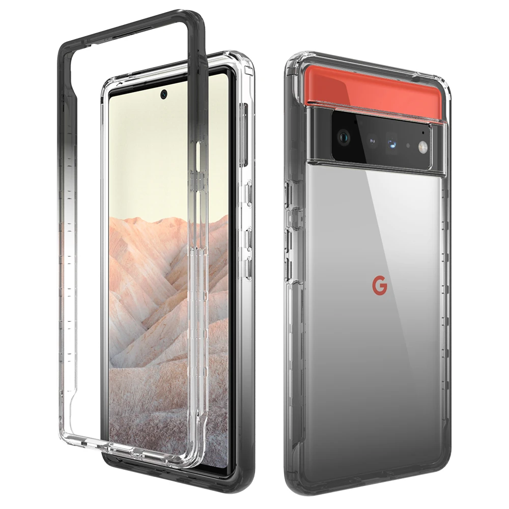 

Whole Package with Front Frame Phone Case For Google Pixel 6 5 4 4A 4XL 5A 6 PRO 5G Shockproof Protection Film Cover