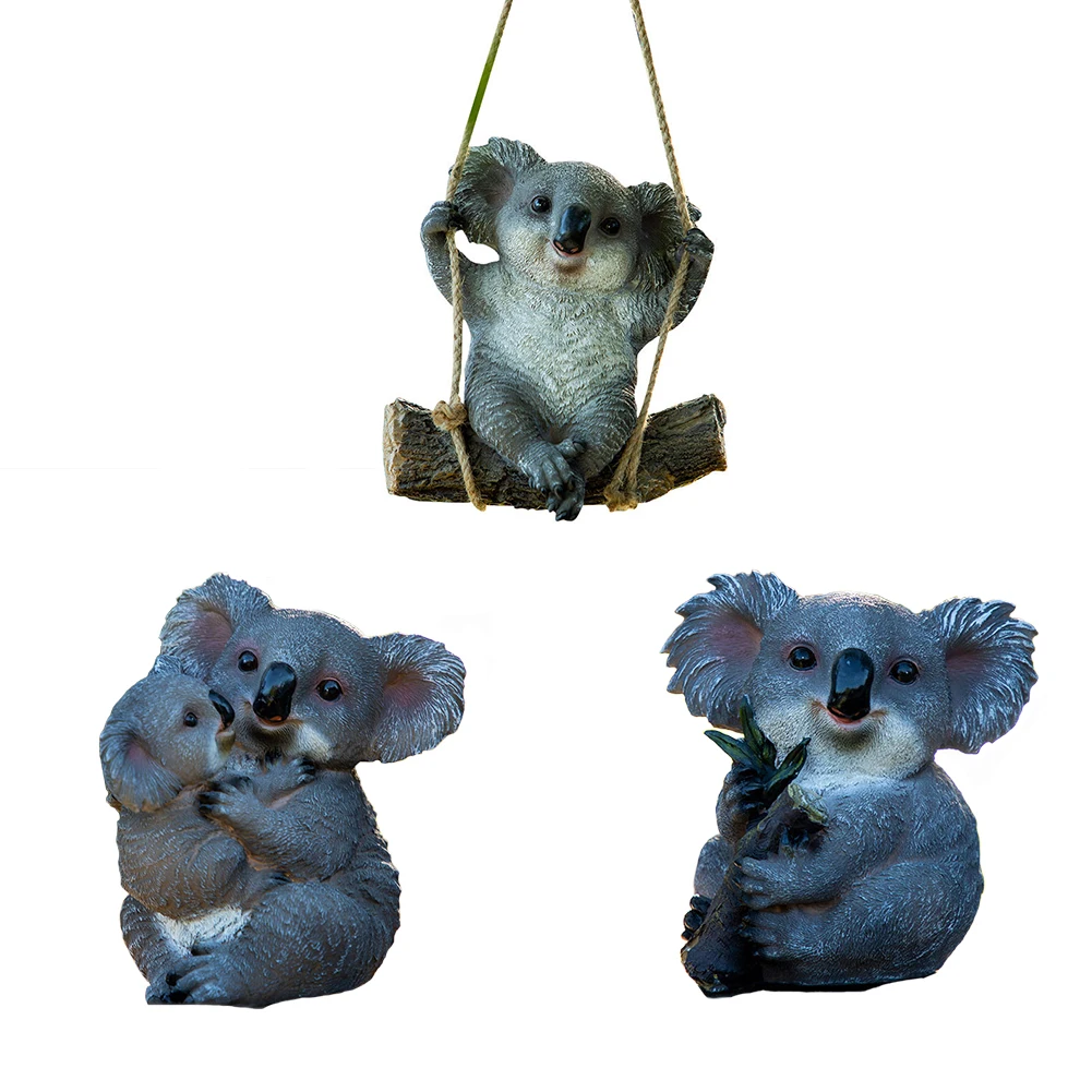 

Home Accessories Ornament Statue Crafts Simulation Koala DIY Resin Garden Yard Decoration Landscape Cartoon Animals Sculpture