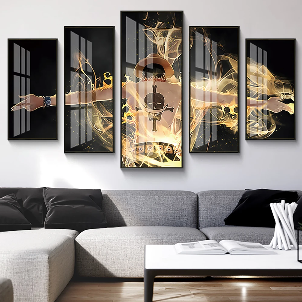 Цельный плакат аниме пять картин комбинированная декоративная роспись Ace