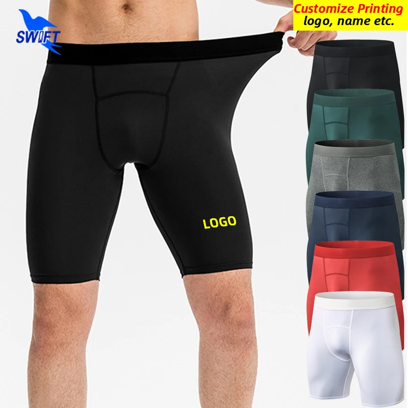 

Summer Quick Dry Compression Running Tights Men Gym Fitness Training Shorts Pocket Sport Short Pants Workout Bottoms Customize