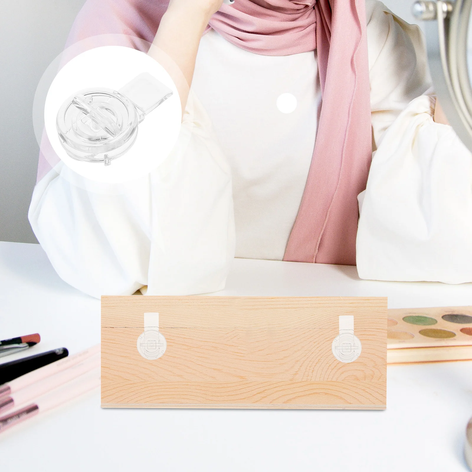 

Boxhasp Buckle Hinge Lock Jewelry Haspsboxes Wooden Transparent Mini Clasp Acrylic Cleargift Small