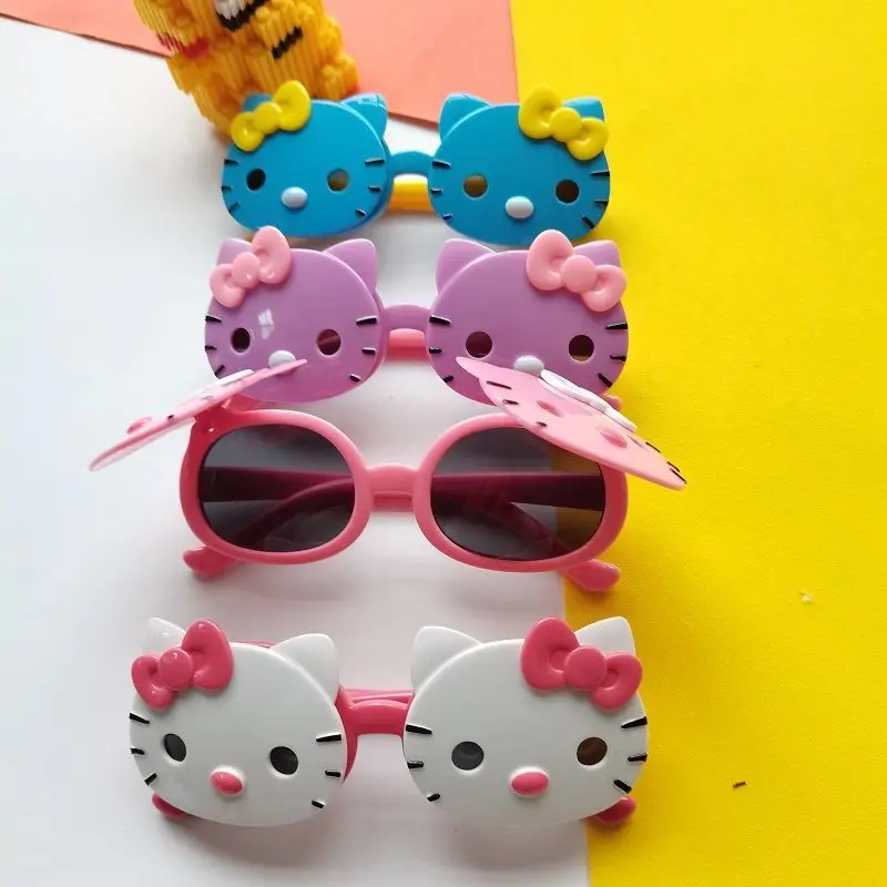 

Детские солнцезащитные очки Sanrio силиконовые солнцезащитные очки HelloKitty раскладные очки Polaroid Красивые милые очки для мальчиков и девочек с УФ-защитой