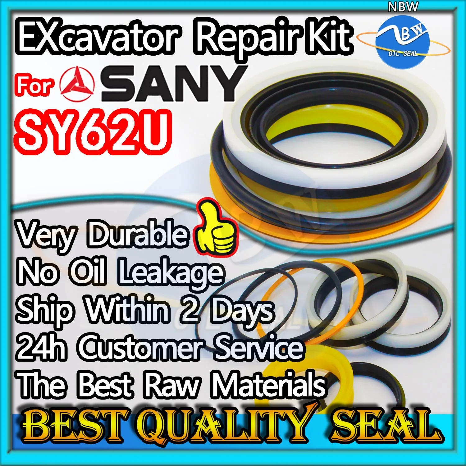 

For Sany SY62U Seal Kit Excavator Repair Oil High Quality Pump Digger Clamshell Shovel Adjust Swing Gear Center Joint Gasket
