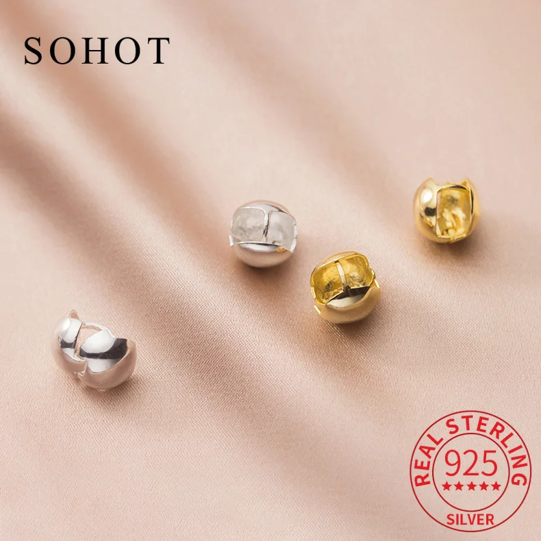

Настоящие серьги-кольца из стерлингового серебра 925 пробы с трескающимися шариками для модных женских ювелирных украшений