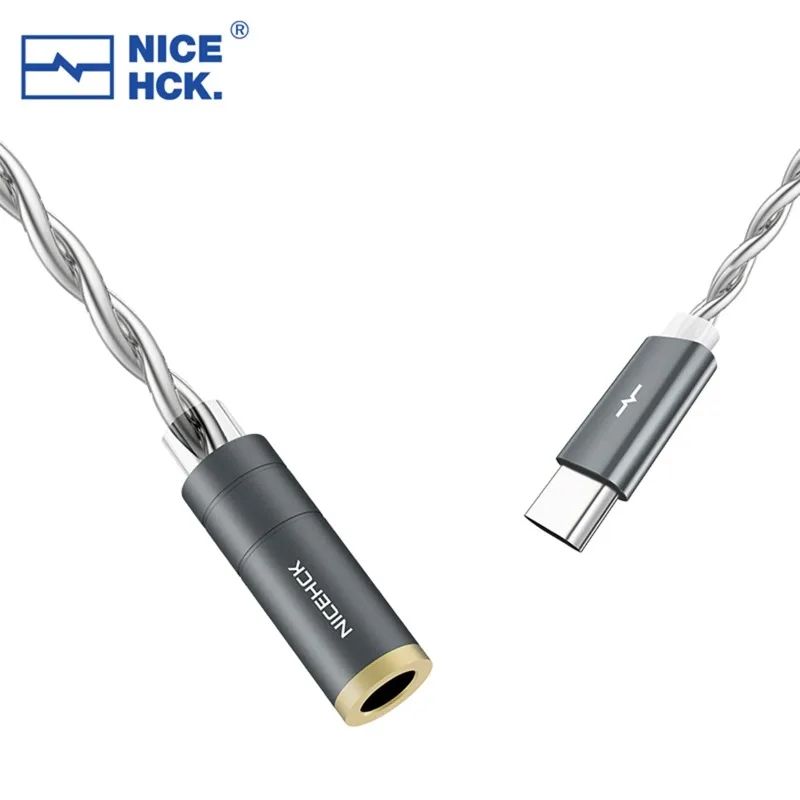 Фото Адаптер NICEHCK NK1 Type-C на 3,5 мм Hi-Fi без потерь CX31993 Чип OCC и посеребренный смешанный провод OCC №1