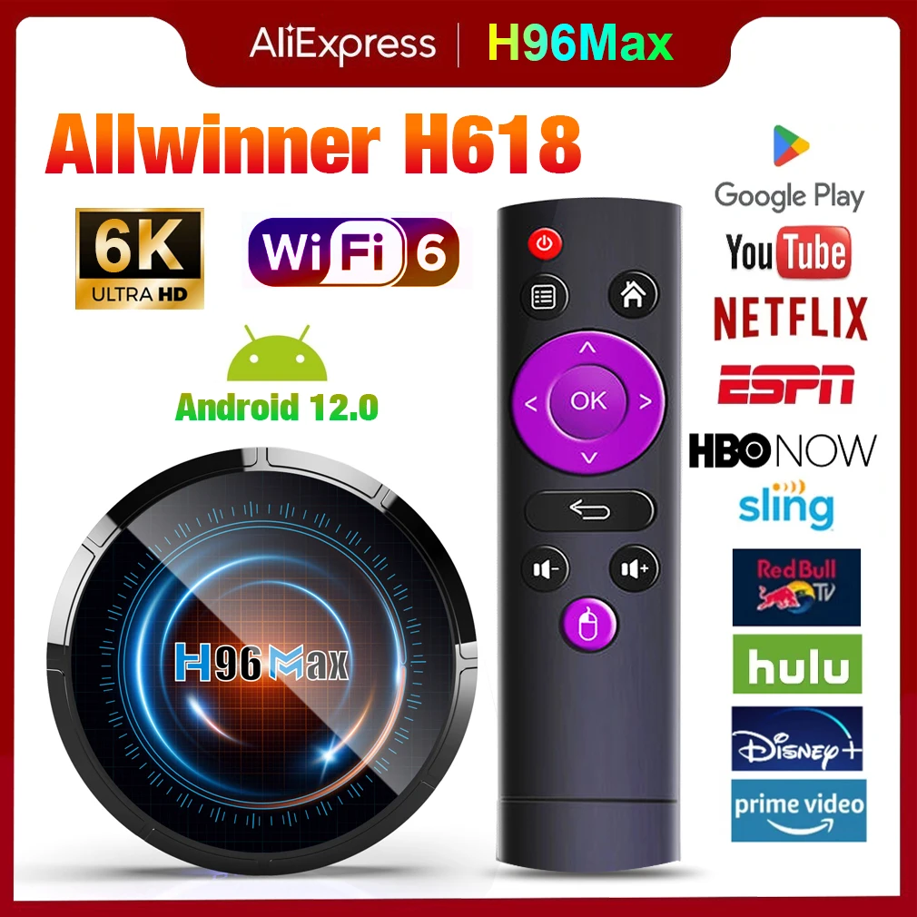H96 MAX Android Tv Box H618 Android 12 4GB 32GB 64GB Media Player Home 4K 6K Support Wifi6 BT5.0 Smart Mini Set Top Box Fast
